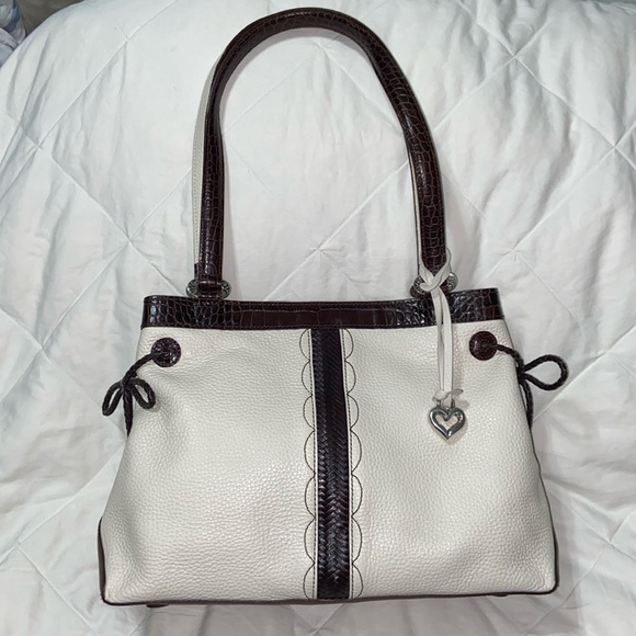 RARE Nwot Brighton Leather Erma croc embossed trim Shoulder bag